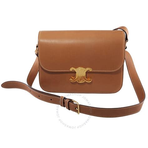 Celine Tan Natural Calfskin Medium Triomphe Bag.